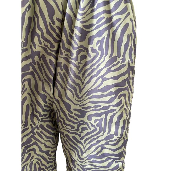 London Fog Lime Green Zebra Print Snow Ski Overall Bibs Girls size M 5/6 - Picture 3 of 6